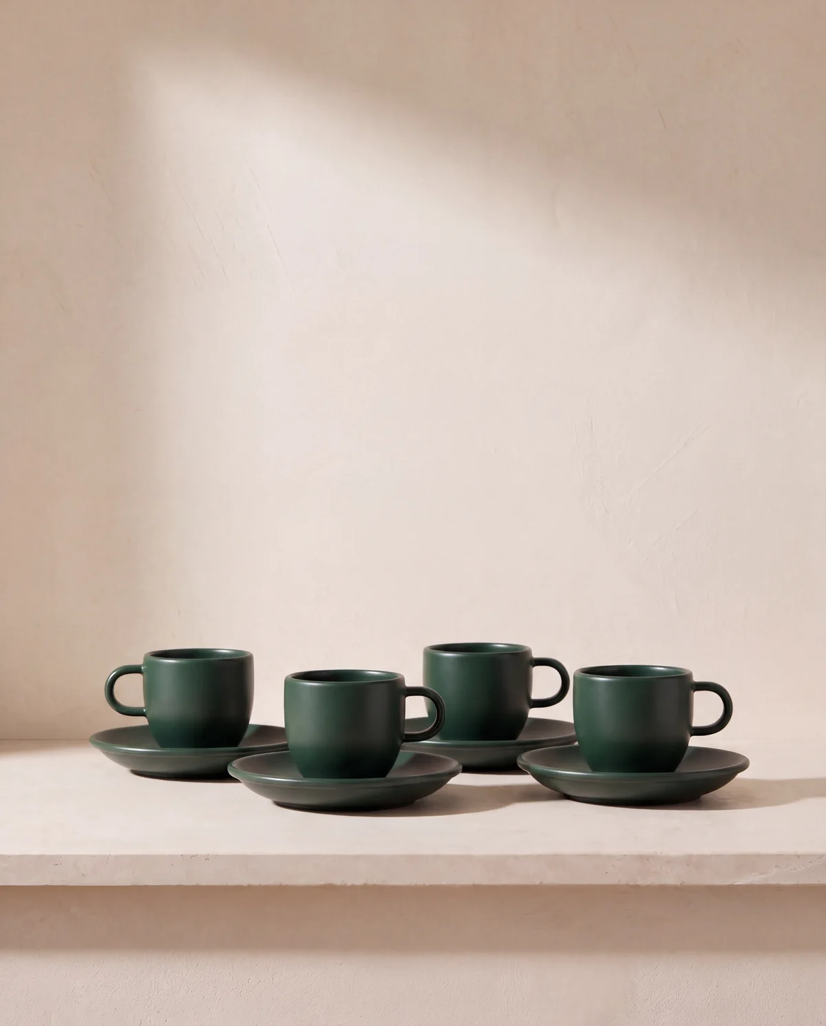 Espresso cup and saucer set, set of 4
