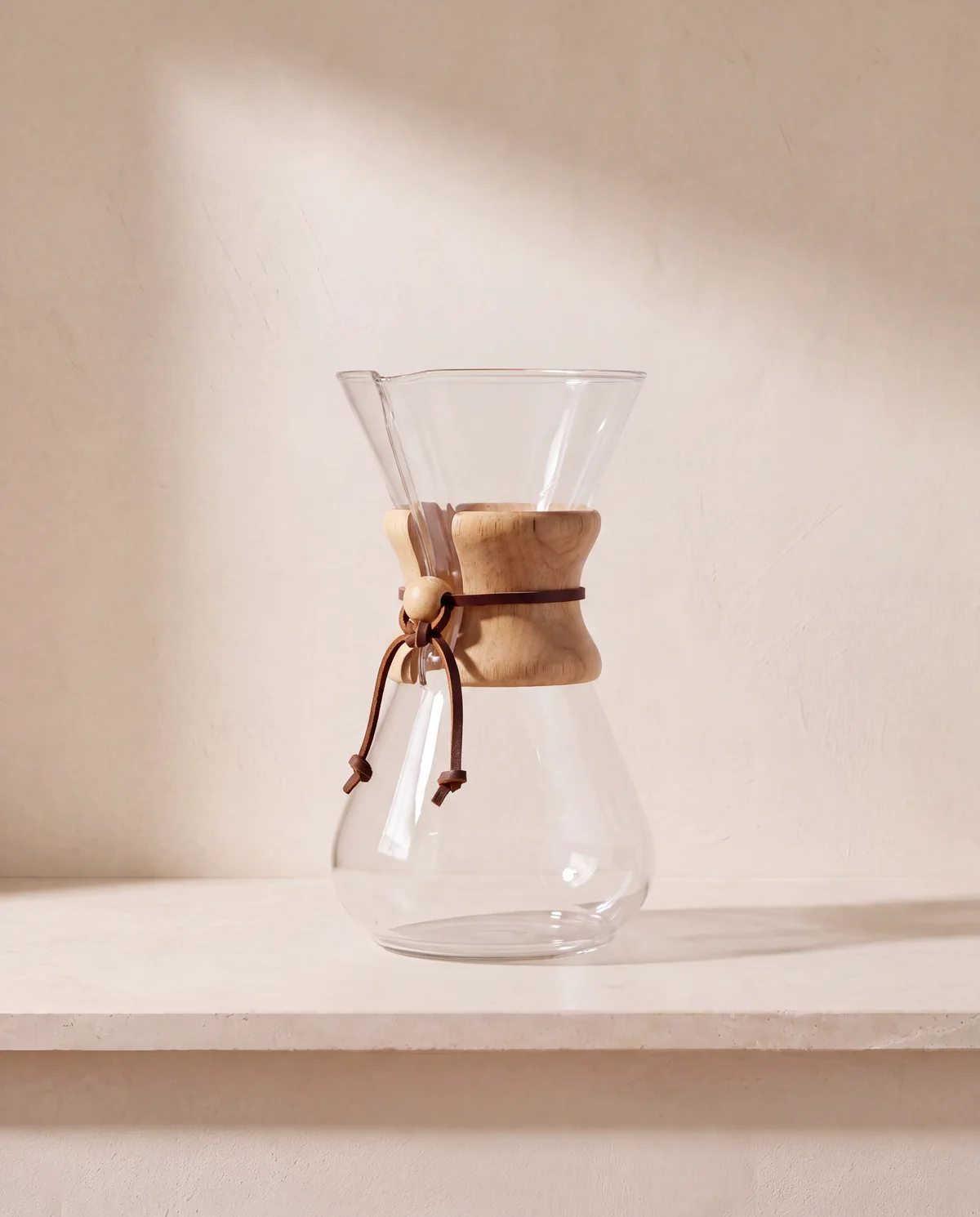 Hand-blown glass pour-over brewer, 8 cup